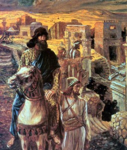 Неемия осматривает стены Иерусалима