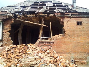 Разрушенные дома Славянска