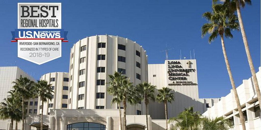 Медицинский центр Университета Лома Линда был признан US News & World Report Лучшей Больницей на 2018-19 гг. Оцениваемый как больница № 1 в районе Риверсайд и Сан-Бернардино, он был также оценен в гинекологии и признано “высокоэффективным” в семи других областях. [Фото: Новости Университета Лома Линда]