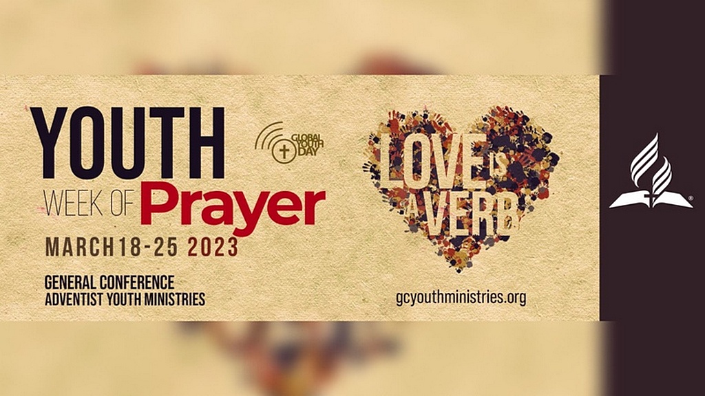 Тематический баннер "Любовь - это глагол" для Молодежной недели молитвы. (Фото предоставлено AYM)